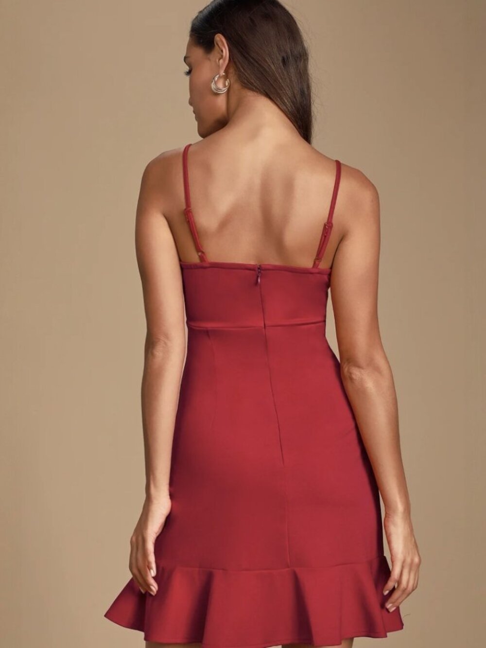 Lulus Heart Eyes Red Ruffled Bodycon Mini Dress​ NWT - Picture 4 of 9
